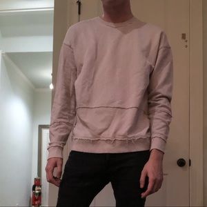 Pink distressed top man sweater